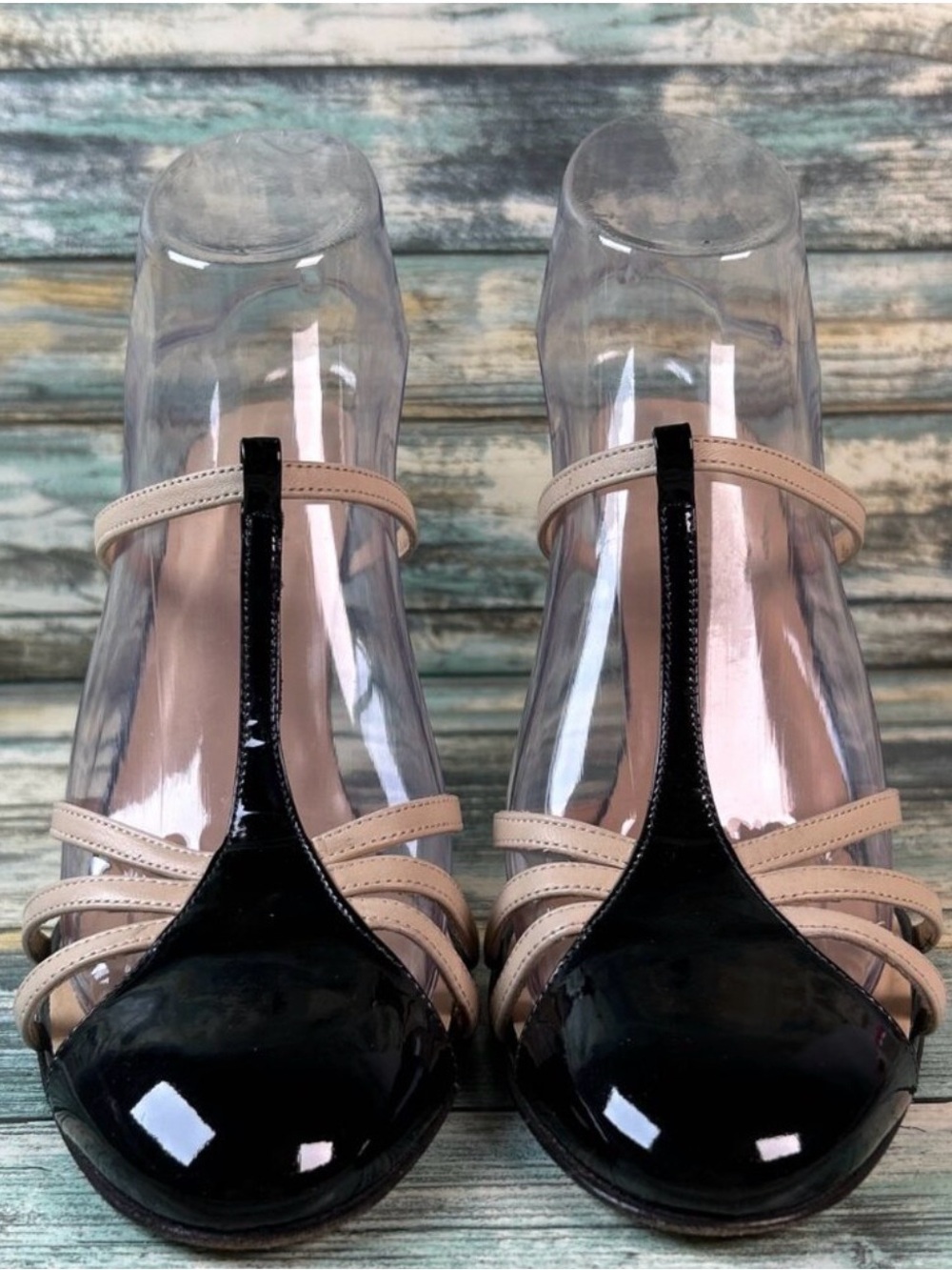Cole Haan City Mules Womens Sz 8.5B Beige/Black Leather Dress Shoes Formal Work